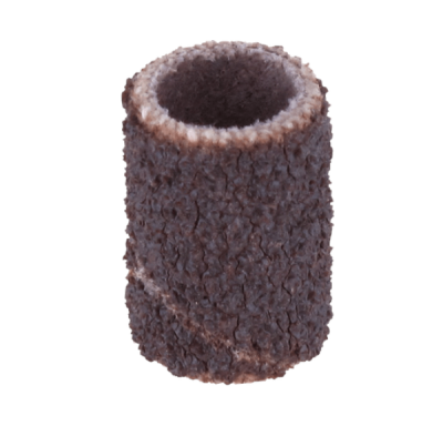 Produto cilíndrico castanho com textura de escamas e interior oco