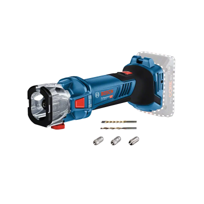 Máquina multifunções Bosch Professional azul e preto com brocas e adaptadores