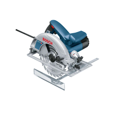 Serra circular BOSCH GKS 190 azul e prateada com lâmina de metal