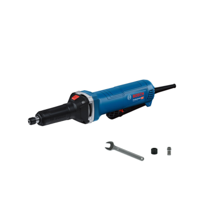 Ferramenta elétrica azul Bosch com acessórios em fundo branco