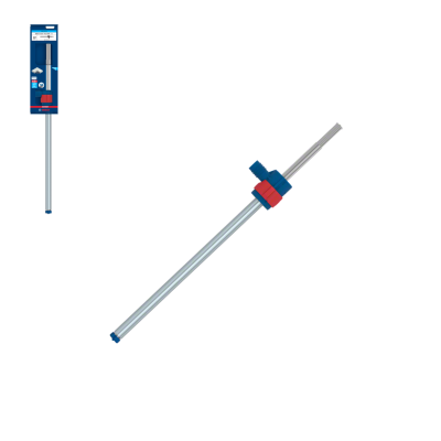 Bastão metálico cinzento com detalhes azul e vermelho, em embalagem azul, com texto MOTOREX TIGER OIL