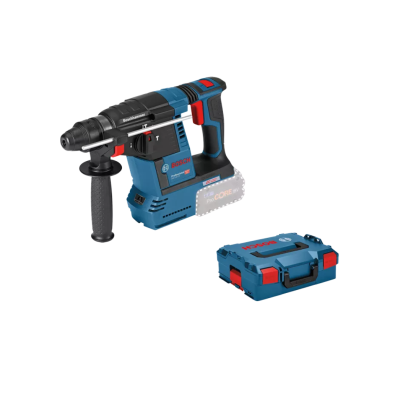 Martelo perfurador a bateria Bosch azul com punho preto e estojo azul