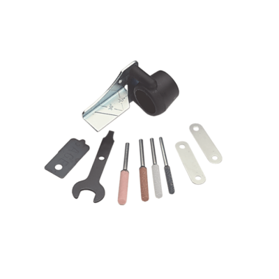 Conjunto de ferramentas para moagem com suporte, pedras de afiar e chaves de metal