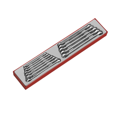 Conjunto de chaves combinadas metálicas em estojo vermelho