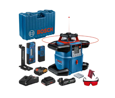 Conjunto de ferramenta de nivelamento a laser Bosch com acessórios e estojo