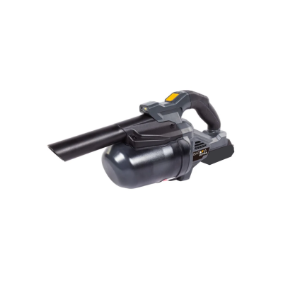 Aspirador de ar portátil cinza/preto com punho amarelo e marca BATAVIA ULTRA