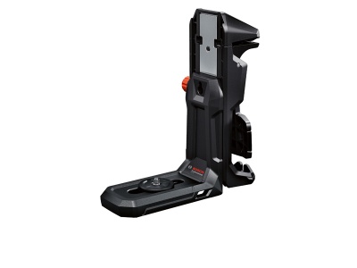 Suporte de smartphone em plástico preto com detalhes vermelhos e cinzentos