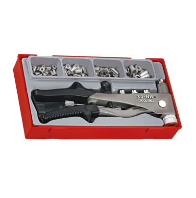 Conjunto de ferramenta de aperto com alicate e porcas em estojo vermelho