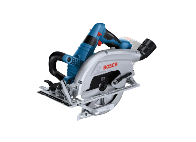Serra circular elétrica BOSCH azul e prata com lâmina circular e alça preta