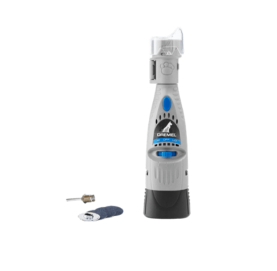Ferramenta elétrica Dremel GEM10 com acessórios sobre fundo branco