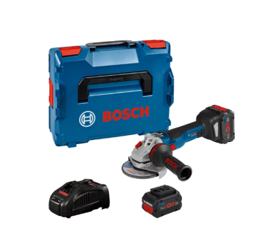 Conjunto Bosch esmerilhadora a bateria com estojo azul e acessórios