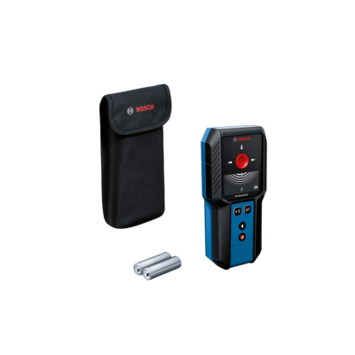 Conjunto Bosch com detector electrónico, pilhas e bolsa preta