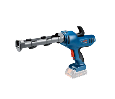 Máquina aplicada de silicone Bosch azul e preta com empunhadura e gatilho