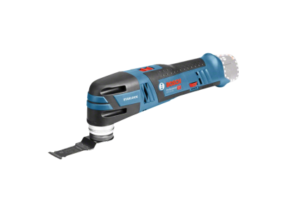 Multiferramenta elétrica Bosch azul e preta com acessório de corte