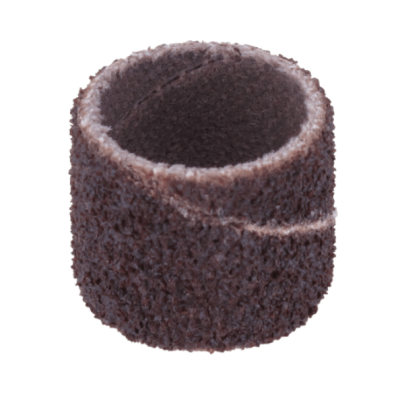 Anel de lixa abrasiva castanha cilíndrico com textura áspera