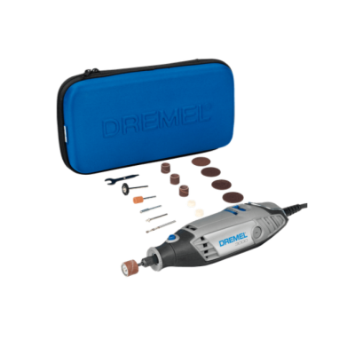 conjunto de ferramenta rotativa DREMEL com acessórios e estojo azul