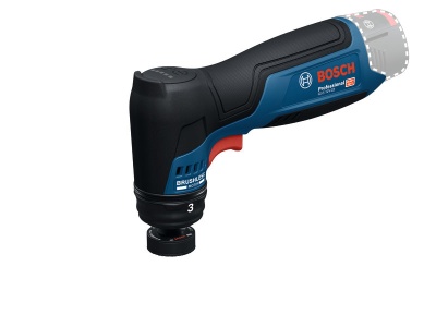 Aparafusadora Bosch Professional azul e preta com punho ergonómico e detalhes em vermelho