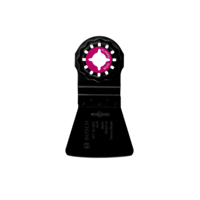 Lâmina preta para ferramenta multifunções Bosch AIZ 65 SC com detalhe circular rosa e branco