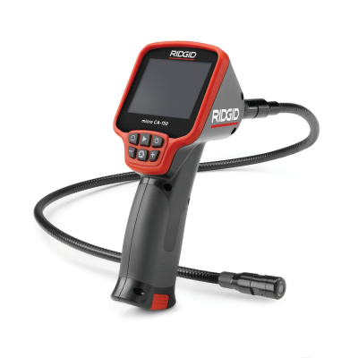 Endoscópio de inspeção RIDGID com ecrã digital e cabo flexível preto