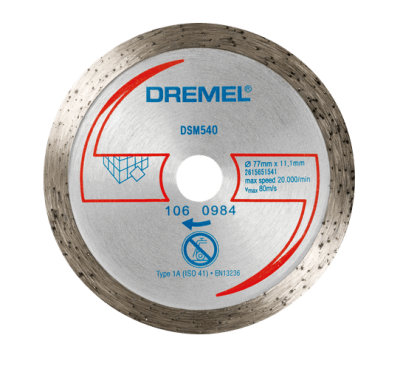 Disco de corte Dremel DSM540 prateado com borda segmentada em metal