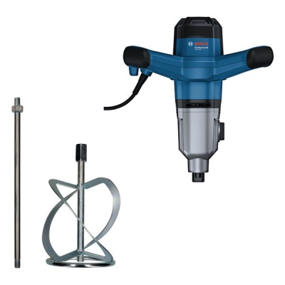 Misturador elétrico Bosch Professional azul e preto com acessórios metálicos