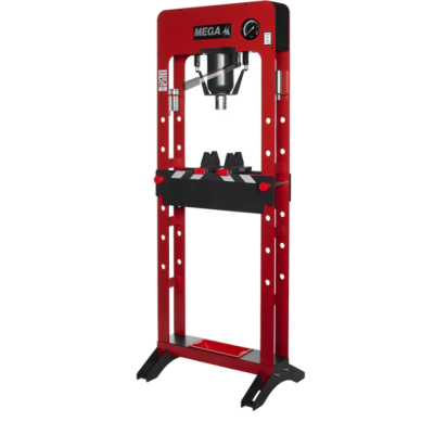 Prensa hidráulica de chão vermelha e preta da marca MEGA