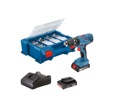 Conjunto furadeira-parafusadora BOSCH Professional com estojo e acessórios