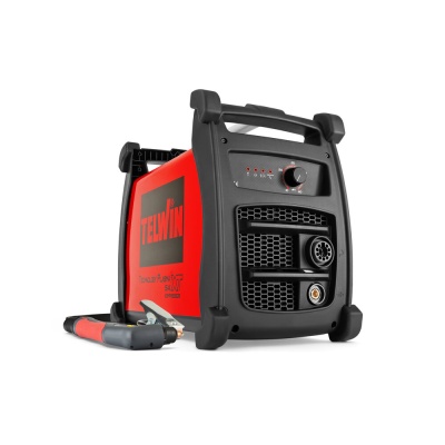 Máquina inversora de soldar Telwin Technomig 215 Dual preta e vermelha com cabo