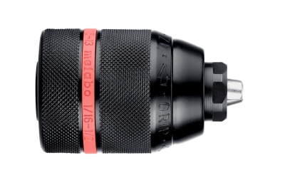 Mandril de broca Metabo com anel vermelho em fundo branco