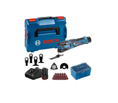 Conjunto de ferramenta multifunções Bosch com acessórios e estojo azul