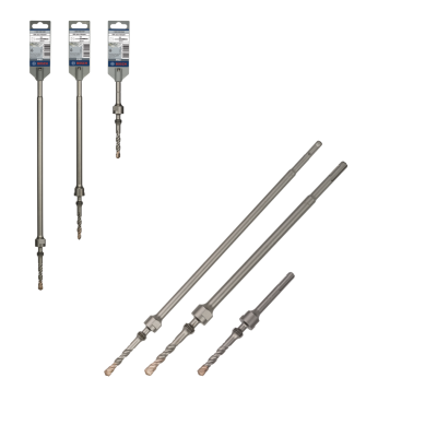 Conjunto de três brocas para martelo SDS-Plus Bosch em embalagem individual