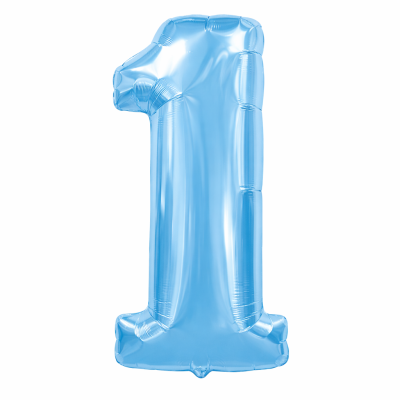 Balão azul em forma do número 1