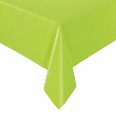 Toalha de mesa retangular verde-lima de plástico lisa