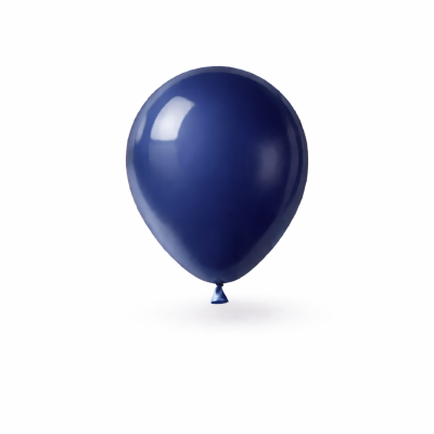 Balão azul escuro em fundo branco