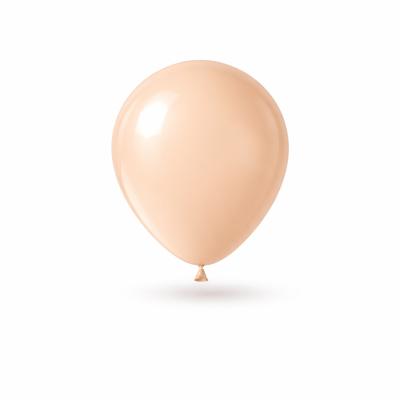 Balão cor de pêssego liso e brilhante contra fundo branco