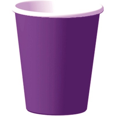 Copo descartável roxo e branco