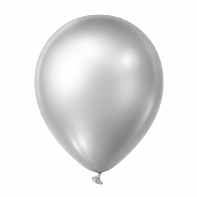 Balão prateado de látex amarrado