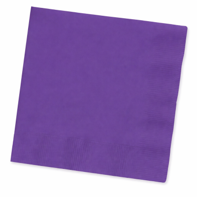 Guardanapo de papel roxo quadrado com bordas texturizadas