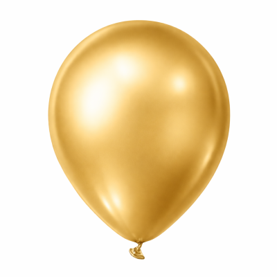 Balão dourado brilhante de látex amarrado