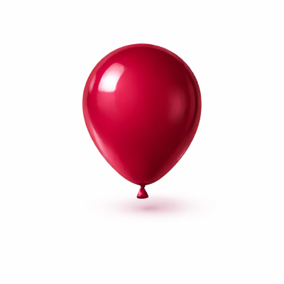 Balão vermelho brilhante em fundo branco