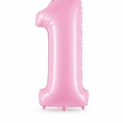 Balão rosa em forma do número 1 para festas