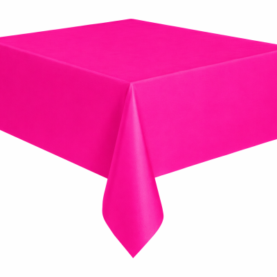 Toalha de mesa quadrada cor-de-rosa forte