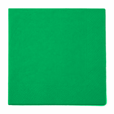 Guardanapo de papel verde com padrão em relevo nas bordas