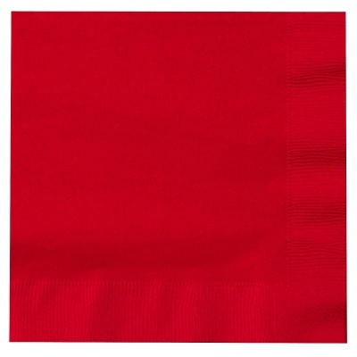 Guardanapo de papel vermelho com bordas texturizadas