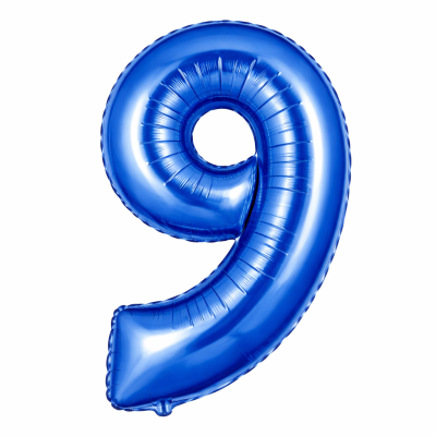 Balão metalizado azul número 9