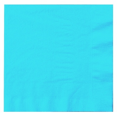 Guardanapo de papel azul claro dobrado