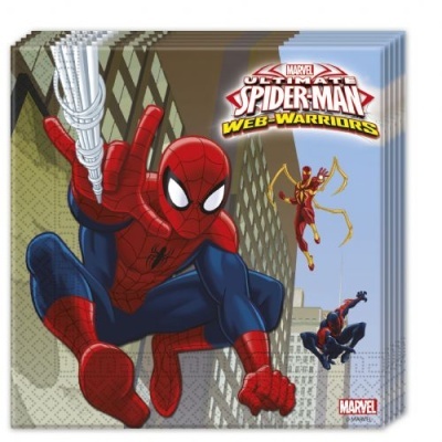 Guardanapos com estampa de Ultimate Spider-Man Web-Warriors em fundo urbano