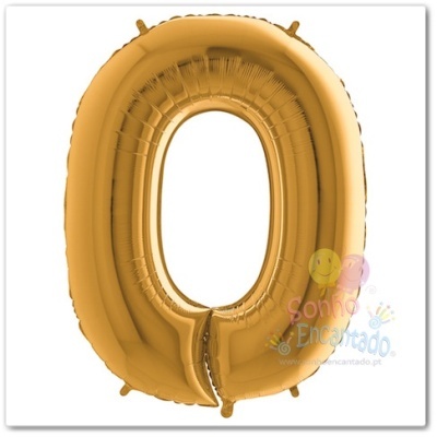 Balão metalizado dourado número 0