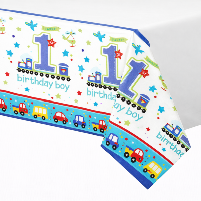 Toalha de mesa infantil com decoração para 1º aniversário