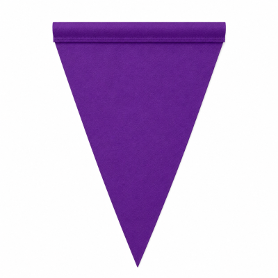Bainha triangular de tecido púrpura com costura dupla
